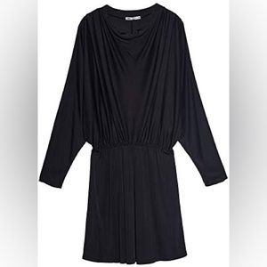 Zara Black Dress Gathered Elastic Waistband
